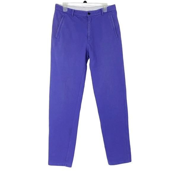 Nigel Curtiss Knit Trousers Mens Size Large Pants Purple Sweats Slacks Designer - Picture 1 of 13